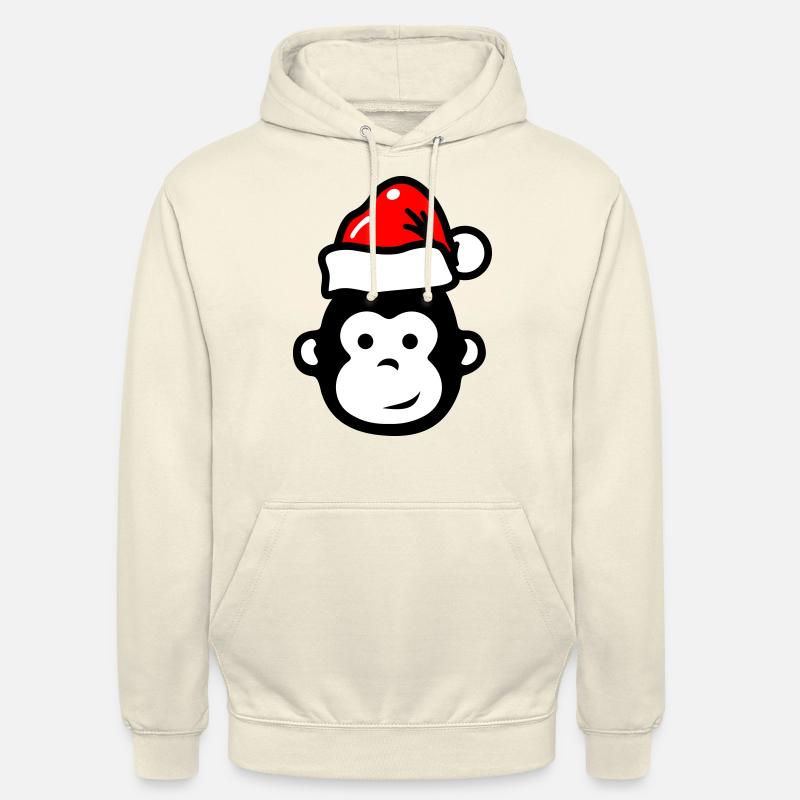 Singe Noël Noël Comic - Sweat-shirt à capuche unisexe - vanille