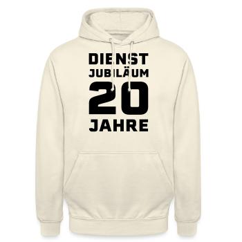 Dienstjubiläum 20 Jahre Firmenjubiläum Geschenk - Unisex Hoodie - Vanille-Milchshake - Vorne - Alina (178cm) & Michal (187cm)