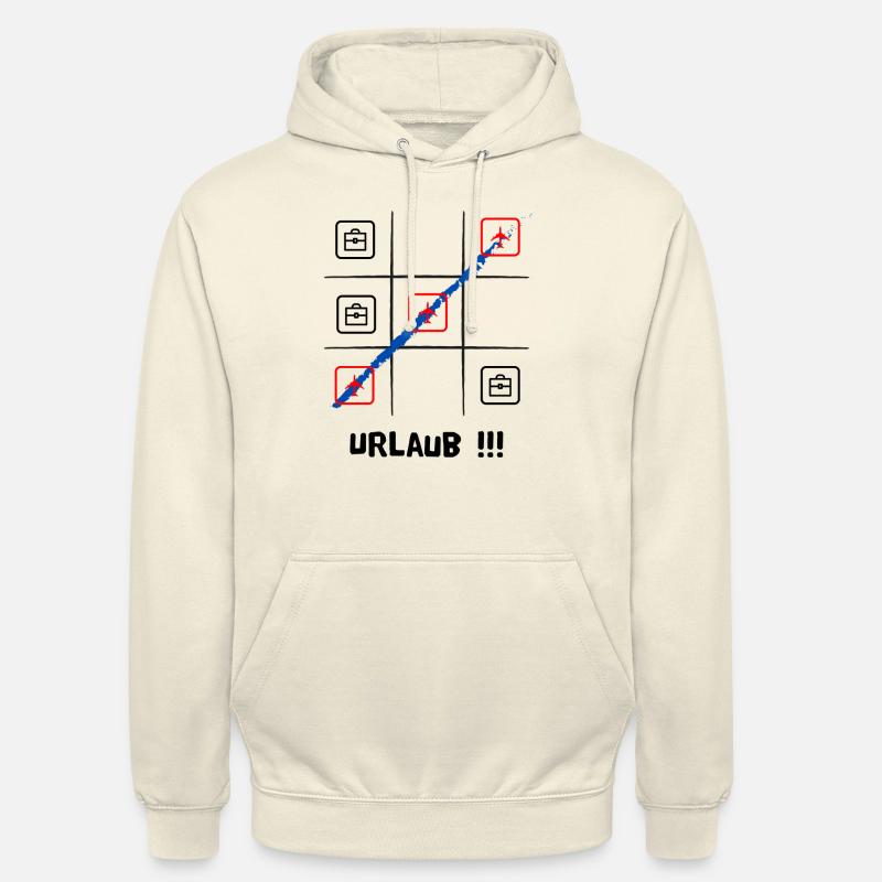 Tik tak to oder Käsekästchen, Urlaub oder Arbeit - Unisex Hoodie - Vanille-Milchshake