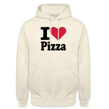 I love Pizza - Unisex Hoodie - Vanille-Milchshake - Vorne - Alina (178cm) & Michal (187cm)