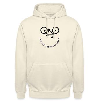 cycling keeps me smile - Unisex Hoodie - vanilla - Front - Alina (178cm) & Michal (187cm)