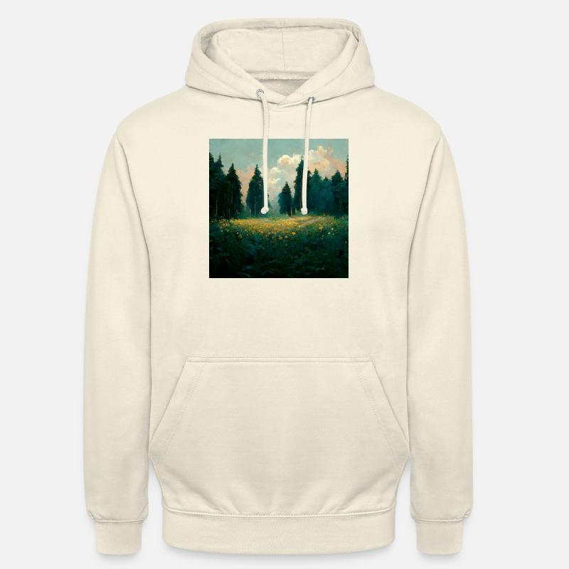 Coucher de soleil dans la forêt - Sweat-shirt à capuche unisexe - vanille