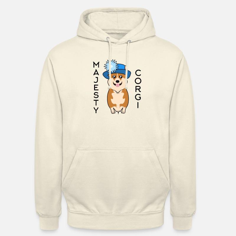 Majesté Corgi - Sweat-shirt à capuche unisexe - vanille