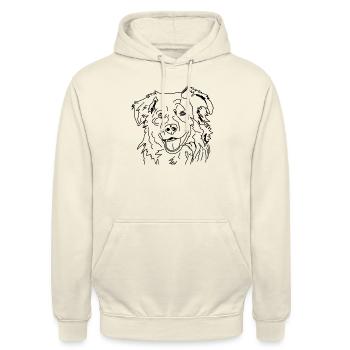 Australian Shepherd - Unisex Hoodie - Vanille-Milchshake - Vorne - Alina (178cm) & Michal (187cm)
