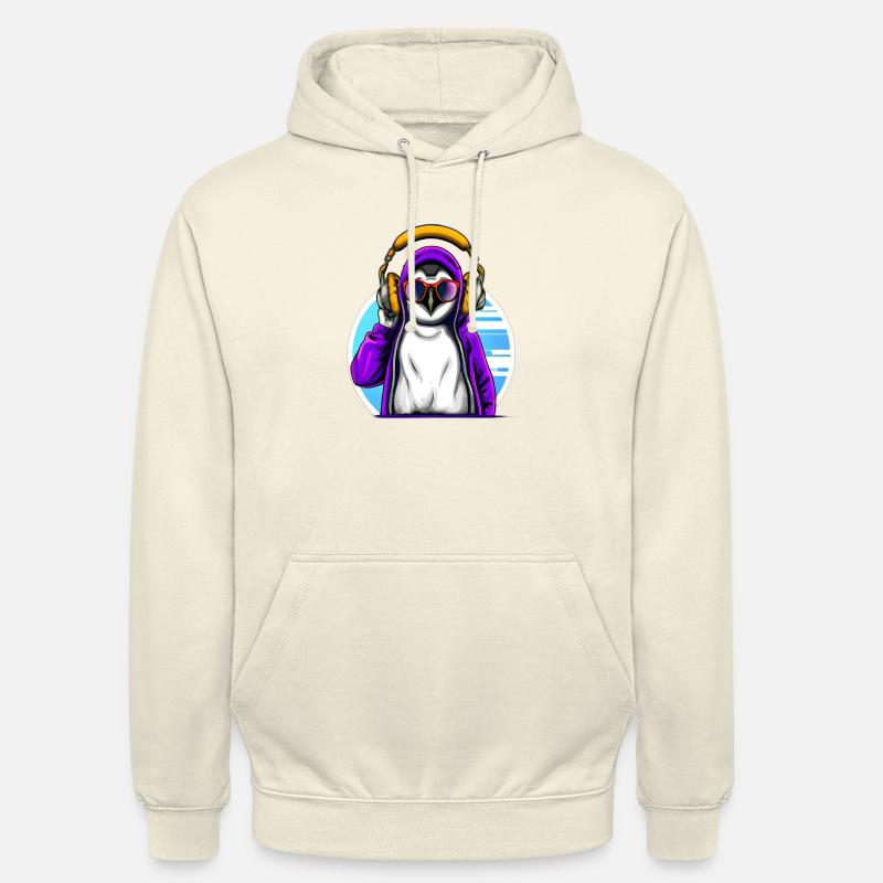 Pingouin cool avec pull - Sweat-shirt à capuche unisexe - vanille