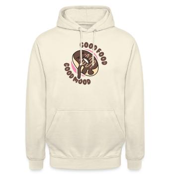 good food good mood - Unisex Hoodie - Vanille-Milchshake - Vorne - Alina (178cm) & Michal (187cm)