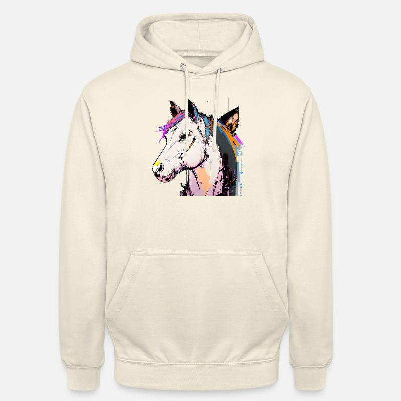 Neon Dot Horse - Sweat-shirt à capuche unisexe - vanille