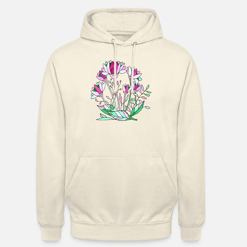 Fleur - Sweat-shirt à capuche unisexe - vanille