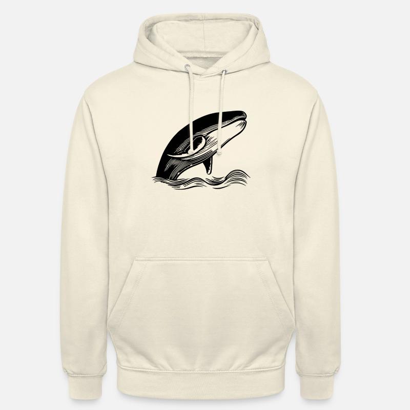 Baleine Poisson de mer - Sweat-shirt à capuche unisexe - vanille