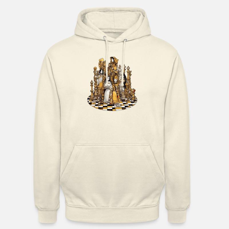 Rois et déesses de l'échiquier - Sweat-shirt à capuche unisexe - vanille