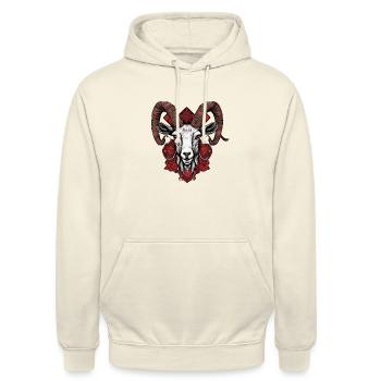 Bélier - Sweat-shirt à capuche unisexe - vanille - Devant - Alina (178cm) & Michal (187cm)