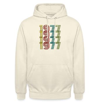 Vintage 1977 - Unisex Hoodie - Vanille-Milchshake - Vorne - Alina (178cm) & Michal (187cm)