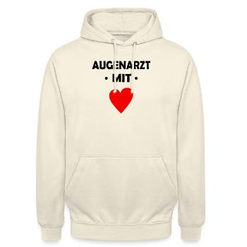 Augenarzt mit Herz - Unisex Hoodie - Vanille-Milchshake - Vorne - Alina (178cm) & Michal (187cm)
