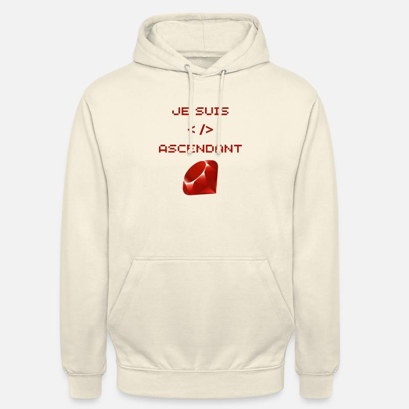 développeur web Ruby - Sweat-shirt à capuche unisexe - vanille