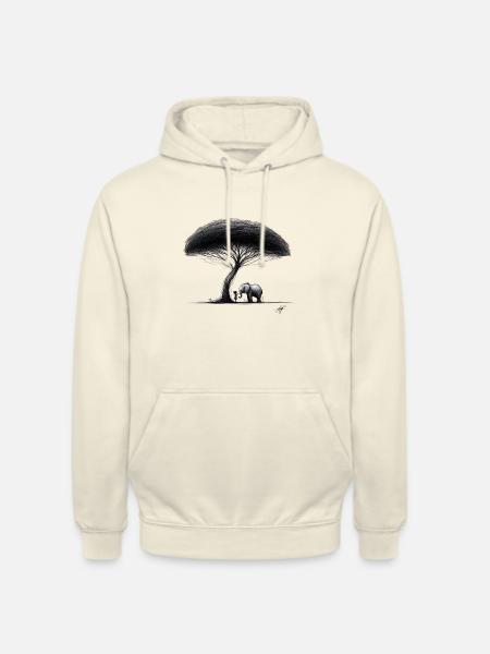 Kleines Mädchen Baum Elefant - Unisex Hoodie - Vanille-Milchshake