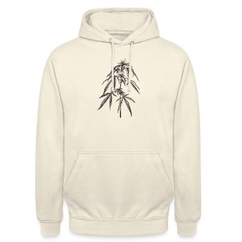 Cannabis - Unisex Hoodie - Vanille-Milchshake - Vorne - Alina (178cm) & Michal (187cm)