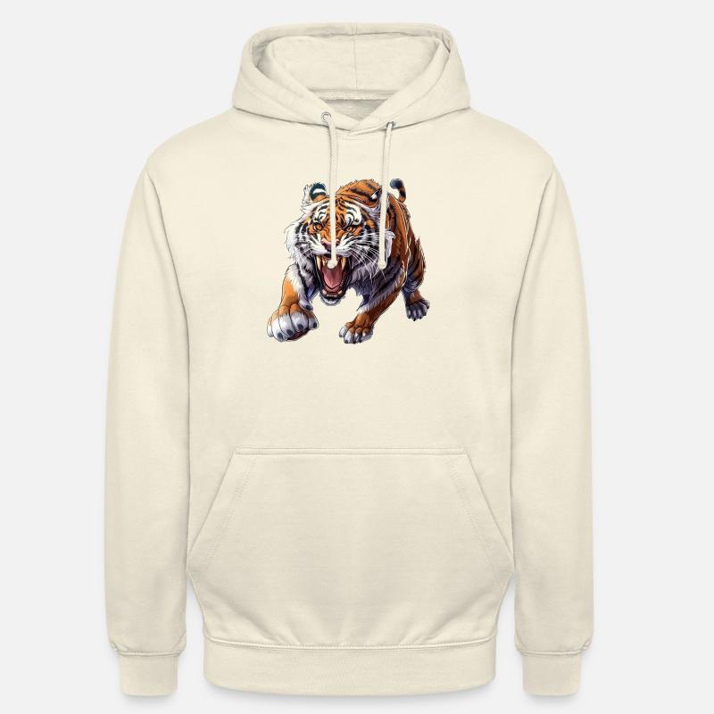 Stolzer Tiger Im Angriffsmodus - Unisex Hoodie - Vanille-Milchshake