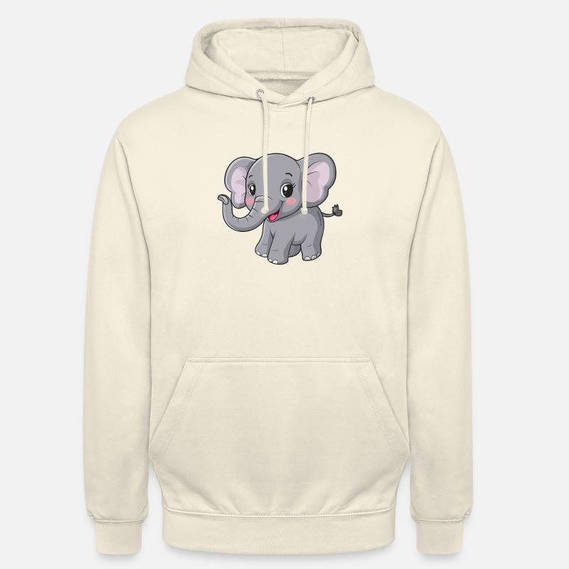 Mignon ami éléphant gris - Sweat-shirt à capuche unisexe - vanille
