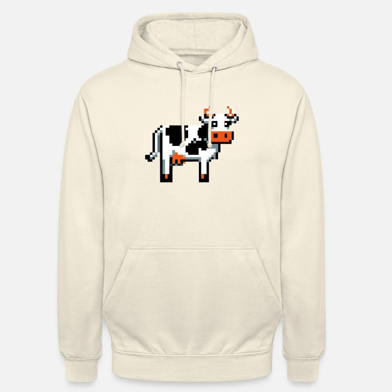 Pixel Cow Retro Pixelgrafik Basic design 2D Pixel Unisex Hoodie