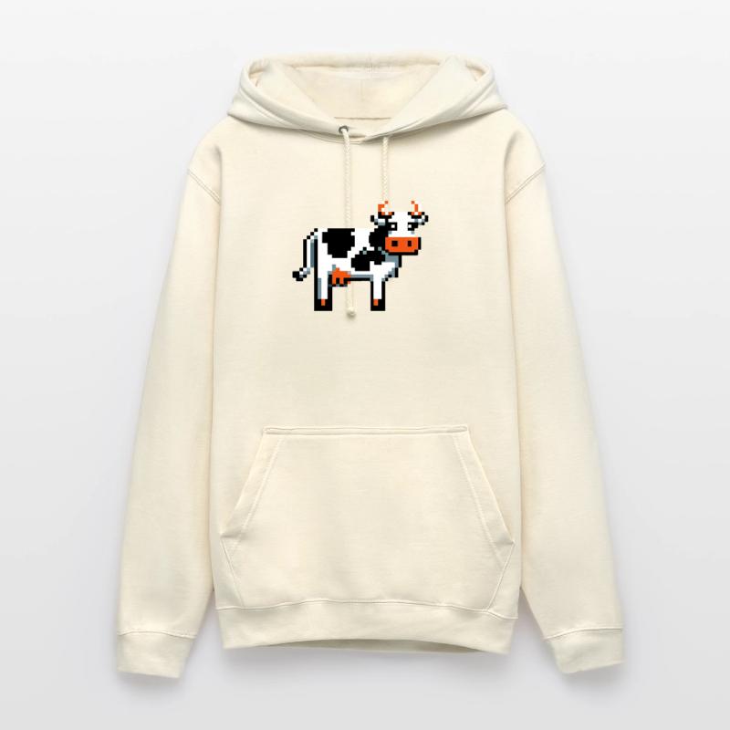 Pixel Cow Retro Pixel Graphics Basic design 2D Pixel Unisex Hoodie