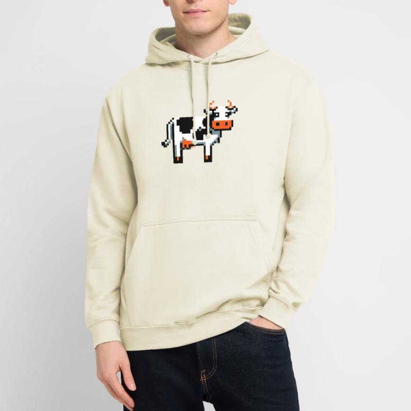 Pixel Cow Retro Pixel Graphics Conception de base 2D Pixel Sweat-shirt à capuche unisexe