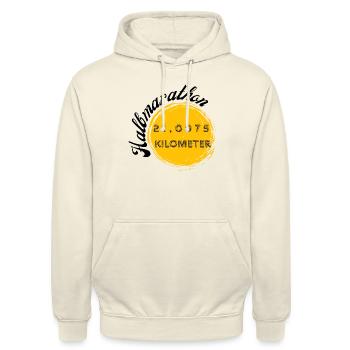 Halbmarathon - Unisex Hoodie - Vanille-Milchshake - Vorne - Alina (178cm) & Michal (187cm)