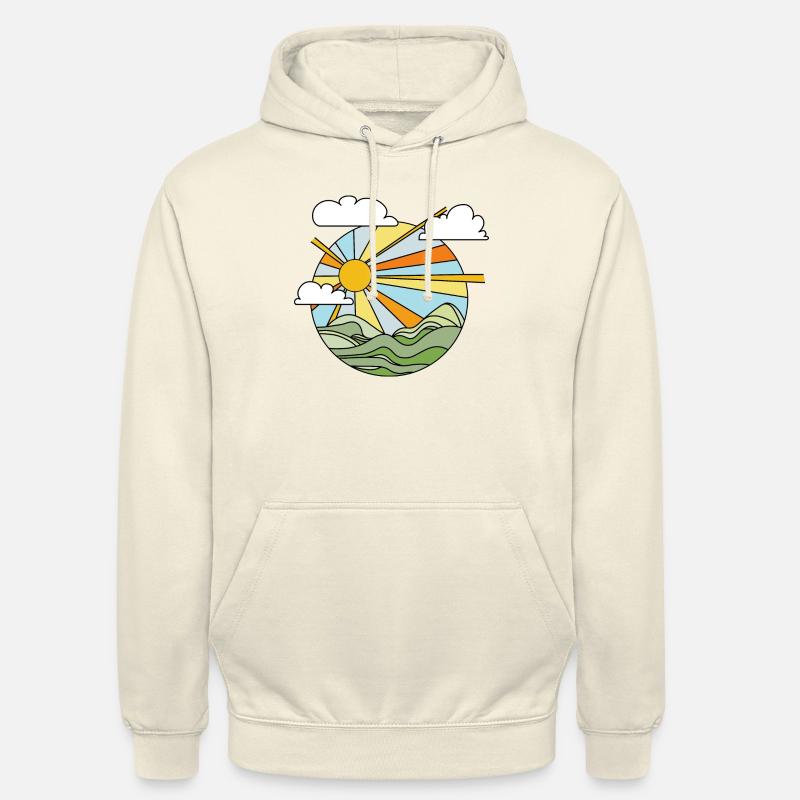 MONTAGNES - SUNSET GRAPHICS - Sweat-shirt à capuche unisexe - vanille