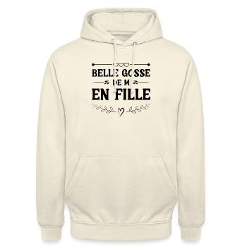 belle gosse de mère en fille - Sweat-shirt à capuche unisexe - vanille - Devant - Alina (178cm) & Michal (187cm)