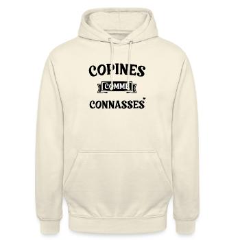 copines comme connasses - Sweat-shirt à capuche unisexe - vanille - Devant - Alina (178cm) & Michal (187cm)