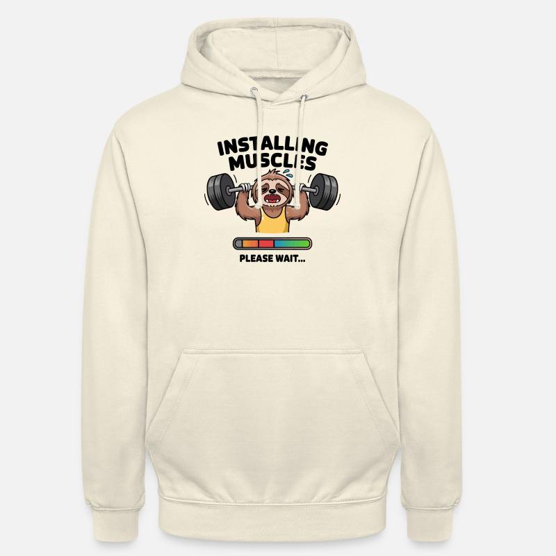 Loading Muscles Sloth - Unisex Hoodie - vanilla