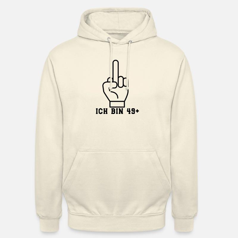 J'ai 49 ans et plus, pas des doigts à cinq doigts - Sweat-shirt à capuche unisexe - vanille