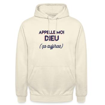 Appelle moi dieu (ça suffiras) - Sweat-shirt à capuche unisexe - vanille - Devant - Alina (178cm) & Michal (187cm)