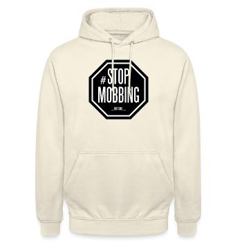 Stop Mobbing - Unisex Hoodie - Vanille-Milchshake - Vorne - Alina (178cm) & Michal (187cm)