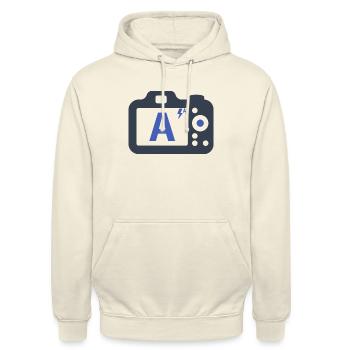 Kamera Automatik Modus - Unisex Hoodie - Vanille-Milchshake - Vorne - Alina (178cm) & Michal (187cm)