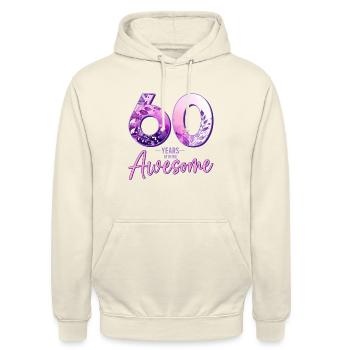 60 Jahre 60 Geburtstag Geschenk Frau - Unisex Hoodie - Vanille-Milchshake - Vorne - Alina (178cm) & Michal (187cm)