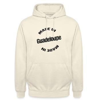 made in guadeloupe - Sweat-shirt à capuche unisexe - vanille - Devant - Alina (178cm) & Michal (187cm)