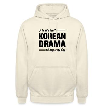 K-Drama Kdrama Korean Drama Korea Hallyu K-Drama - Unisex Hoodie - Vanille-Milchshake - Vorne - Alina (178cm) & Michal (187cm)