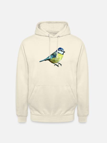 Blaumeise in Polygon-Technik - Zattila Design - Unisex Hoodie - Vanille-Milchshake