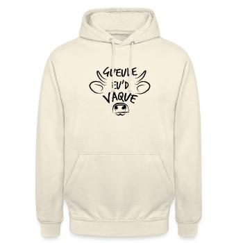 tee shirt humoristique chti gueule eu'd vaque - Sweat-shirt à capuche unisexe - vanille - Devant - Alina (178cm) & Michal (187cm)