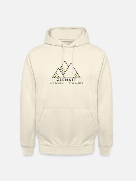 Minimalistisches Zermatt-Logo - Unisex Hoodie - Vanille-Milchshake