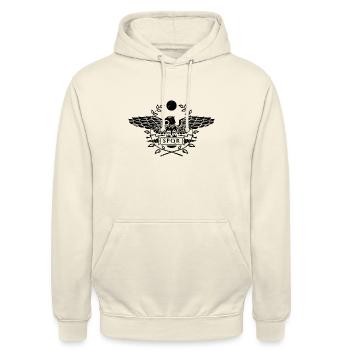 SPQR Adler Roman Legion Flagge Wappen Reich - Unisex Hoodie - Vanille-Milchshake - Vorne - Alina (178cm) & Michal (187cm)