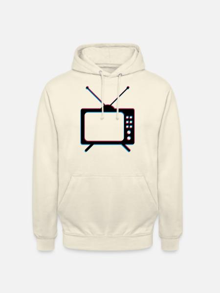 3d tv tv retro antenna screen television - Unisex Hoodie - vanilla