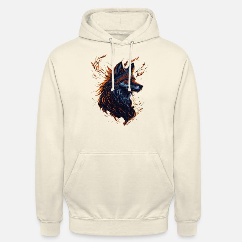 wolf artwork - Sweat-shirt à capuche unisexe - vanille