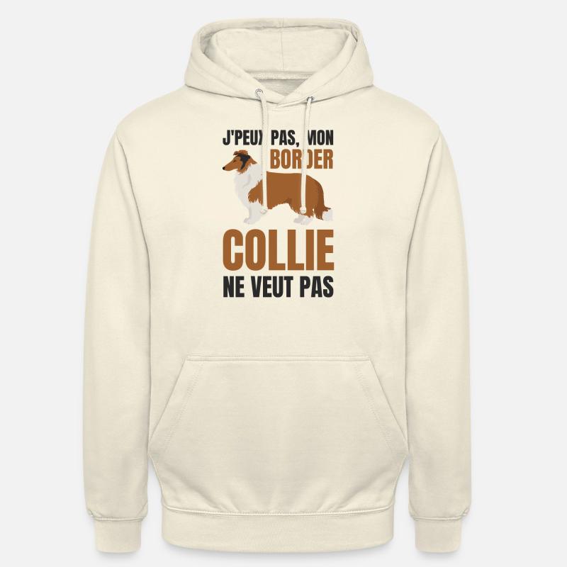 Border collie chien doux - Sweat-shirt à capuche unisexe - vanille