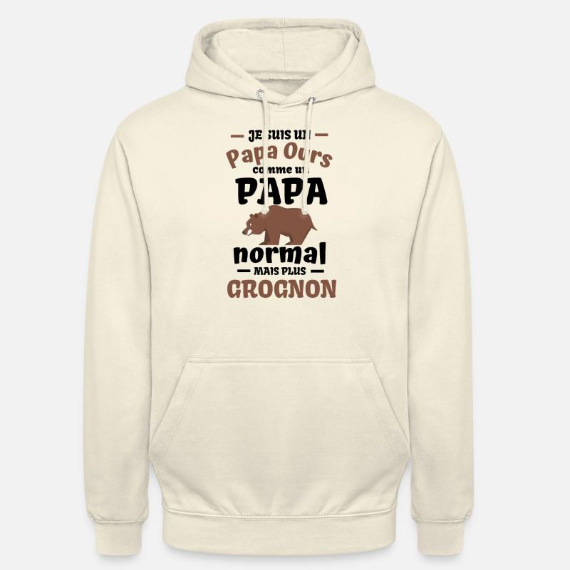 Papa Ours grognon 2 - Sweat-shirt à capuche unisexe - vanille