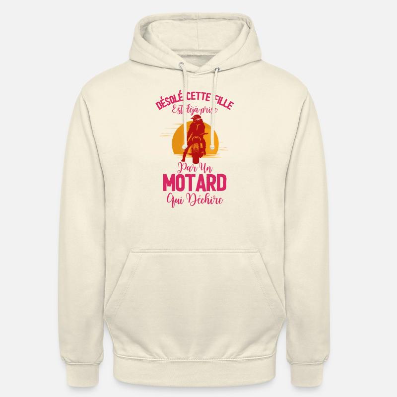 Amoureuse d'un motard - Sweat-shirt à capuche unisexe - vanille