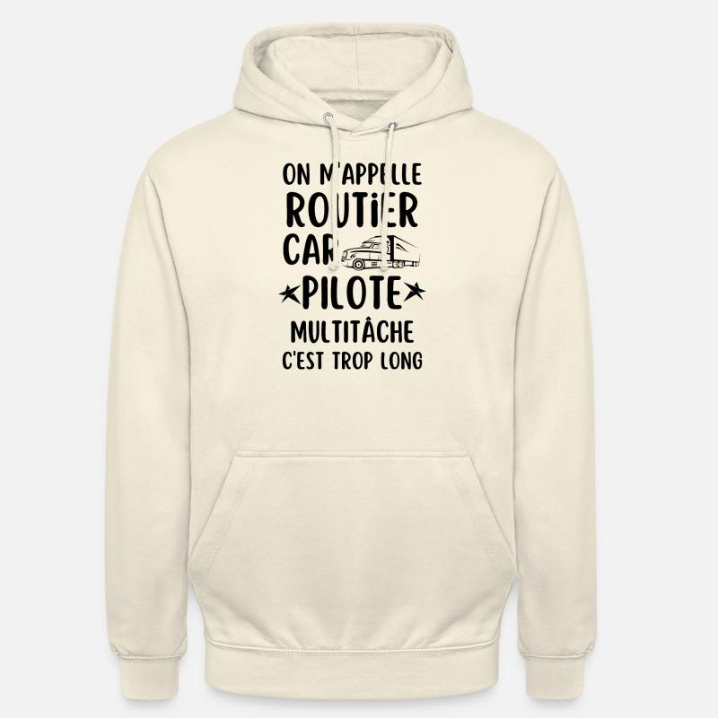 Routier pilote MULTITâCHE 2 - Sweat-shirt à capuche unisexe - vanille