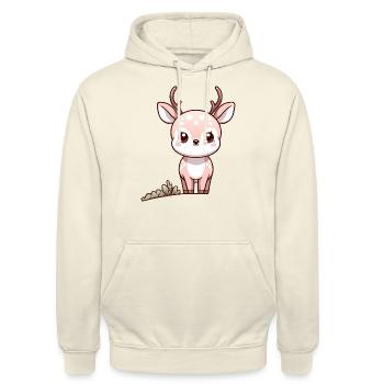 Reh - Unisex Hoodie - Vanille-Milchshake - Vorne - Alina (178cm) & Michal (187cm)