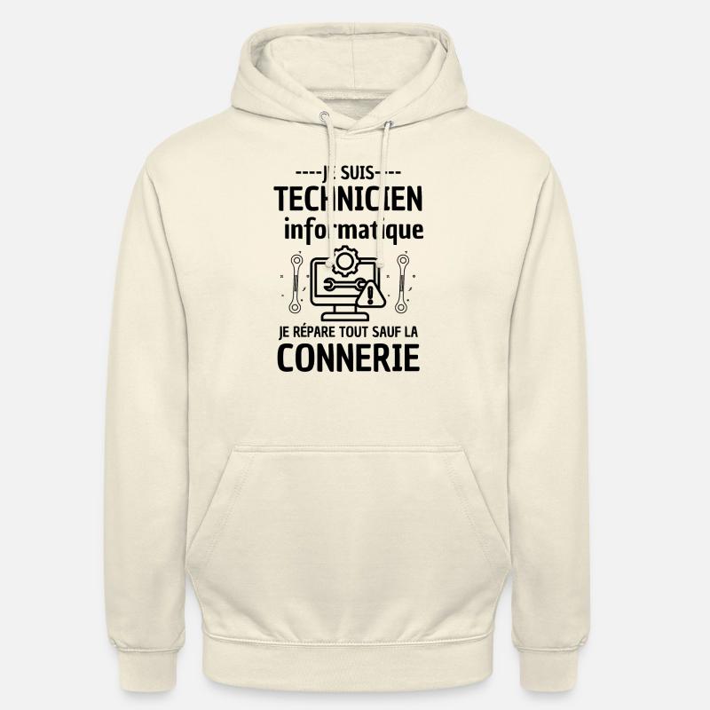 Technicien informatique - Sweat-shirt à capuche unisexe - vanille