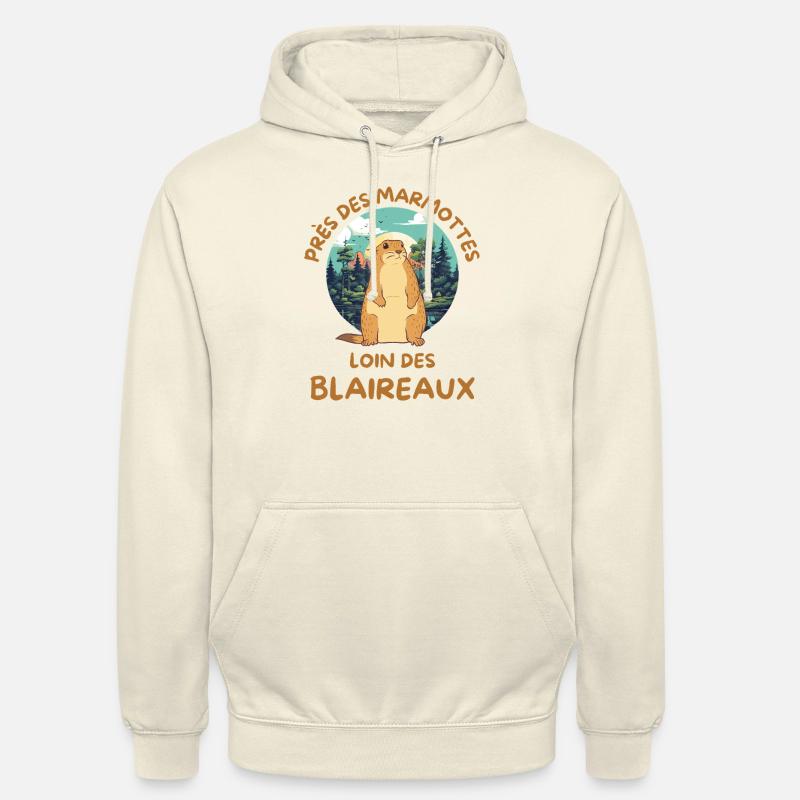 Humour marmotte - Sweat-shirt à capuche unisexe - vanille